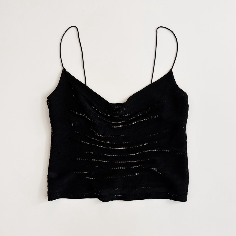 Vintage Express Sheer Top in Black & Gold